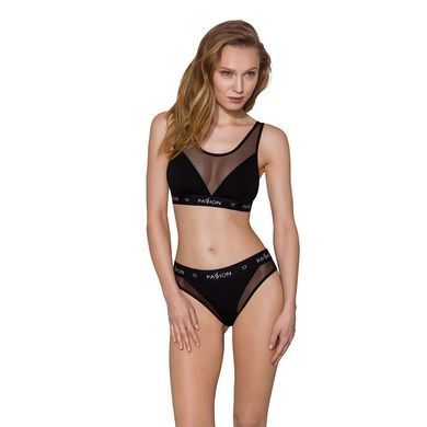 Трусики з прозорою вставкою Passion PS002 PANTIES XL, black SO4194 фото
