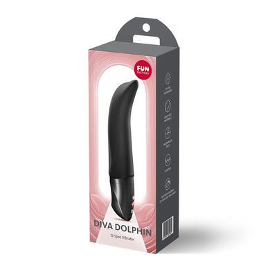 Вібратор Fun Factory Diva Dolphin Black, 10 режимів роботи, на батарейках SX3307 фото