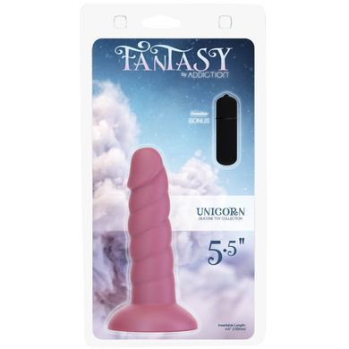 Фалоімітатор Fantasy by Addiction Unicorn Dildo 5.5&rdquo; Pink, віброкуля в подарунок SX3158 фото