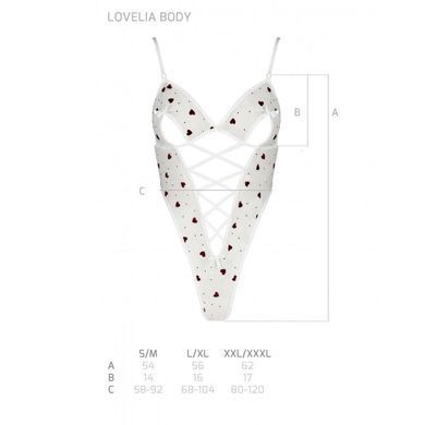Еротичний боді з малюнком Passion LOVELIA BODY XXL/XXXL, white SO4758 фото