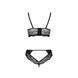 Комплект з еко-шкіри та мережива Passion LOONA SET L/XL, black, бра і трусики SO5361 фото 6