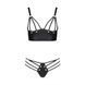 Комплект з екошкіри Passion MALWIA BIKINI 6XL/7XL black, з люверсами та ремінцями, бра, трусики SO7097 фото 3