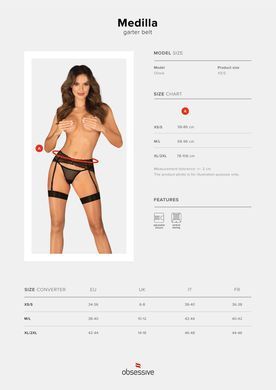 Пояс для панчіх Obsessive Medilla garter belt M/L SO9056 фото