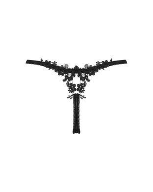 Прозорі стрінги із мереживом Obsessive Celia Noir thong M/L SO7869 фото