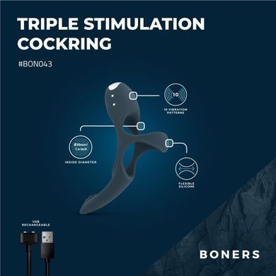 Ерекційне кільце Boners Triple Cockring SX3053 фото