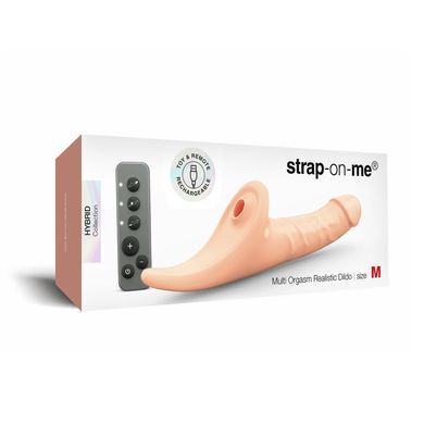 Вібронасадка для страпону з вакуумною стимуляцією Strap-On-Me Multi Orgasm Realistic Dildo M Vanilla SX4036 фото