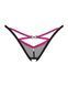 Трусики-стрінги Obsessive Novenes crotchless thong, XL/2XL, сітка, стрепи, прикраса зі стразами SX0624 фото 3