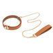 Нашийник з повідцем LOCKINK Tied Collar with Leash Set, коричневий, ланцюг зі шкіряною петлею та карабіном SX0828 фото 1