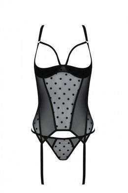 Корсет Passion MARINA CORSET, L/XL, black, з відкритими чашками SO9729 фото