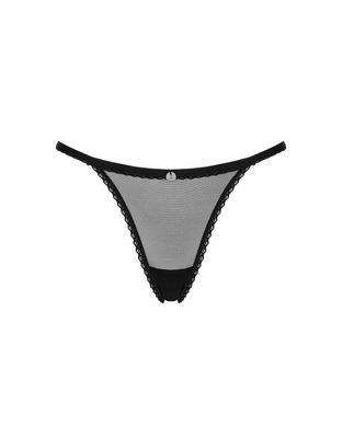 Прозорі стрінги із мереживом Obsessive Celia Noir thong XL SO7870 фото
