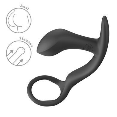 Анальна пробка з ерекційним кільцем Fun Factory BOOTIE RING Black SX3309 фото