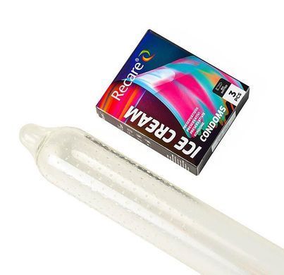Презервативи Holographic Recare Ice Cream Big Dotted Condoms 3 шт, з пухирцями, аромат: морозиво SX3332 фото