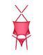 Прозорий корсет Obsessive Lacelove corset XL/2XL Red, мереживо, підв&rsquo;язки для панчіх SO8651 фото 4