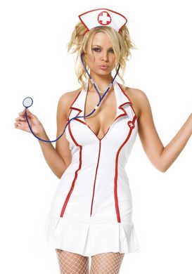 Еротичний костюм медсестри Leg Avenue Head Nurse XL, сукня, аксесуар на голову, стетоскоп SO9109 фото