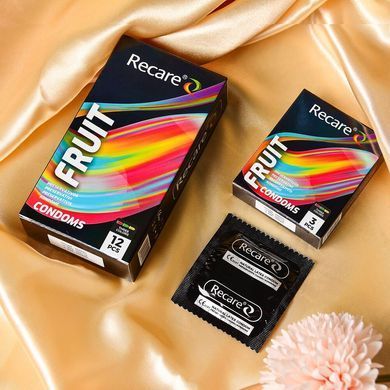 Презервативи Holographic Recare Fruit Flavour Condoms 3 шт, аромати: м'ята, банан, полуниця SX3333 фото