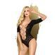 Боді Penthouse Salute Me S/L Black, імітація шнурівки на спині та декольте, геометричне плетіння SO6439 фото 1
