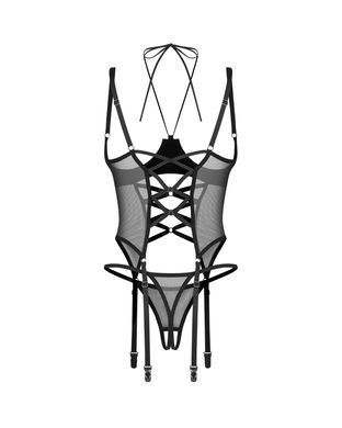Корсет Obsessive Dominna cupless corset & crotchless thong 2XL/3X SX3565 фото