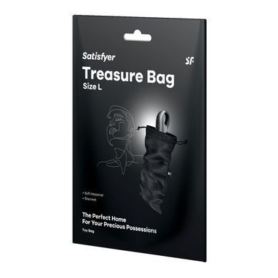 Мішечок для секс-іграшок Satisfyer Treasure Bag L, чорний, на шнурку SX0549 фото