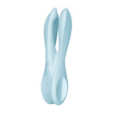 Кліторальний вібратор Satisfyer Threesome 1 Light Blue з трьома гнучкими пальчиками SO6986 фото