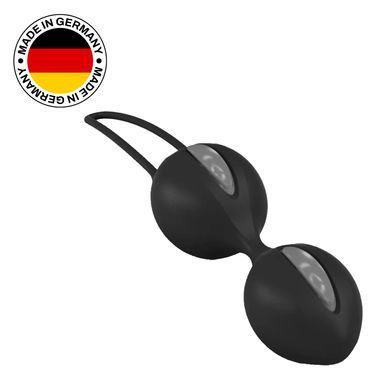 Вагінальні кульки Fun Factory SMARTBALLS DUO, чорно-сірі, 2 шт, діаметр 3,2 та 3,6 см SX0964 фото