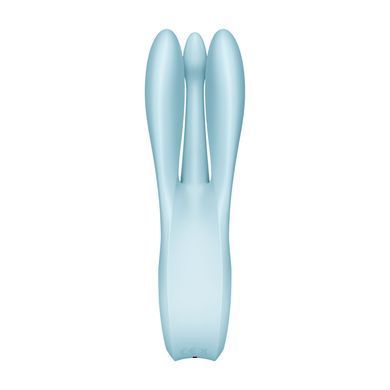 Кліторальний вібратор Satisfyer Threesome 1 Light Blue з трьома гнучкими пальчиками SO6986 фото