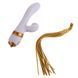 Вібратор-кролик з пульсацією та флогером LOCKINK SEVANDA Whip Vibrating Massage Wand, біло-золотий SX0904 фото 6