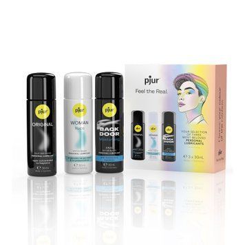 Набір лубрикантів pjur Pride Box 3х30 мл, 2 змазки на водній основі та 1 на силіконовій SO9988 фото