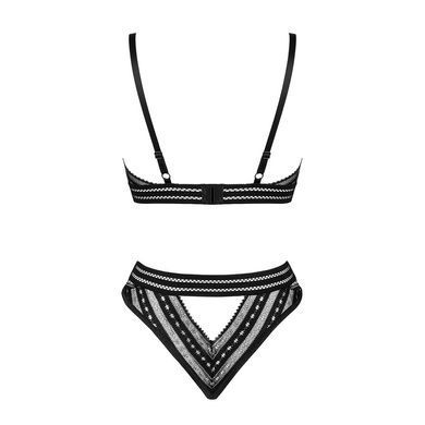 Комплект білизни Obsessive Natilya 2-pcs set XS/S, black, бюстгальтер, трусики SO7717 фото