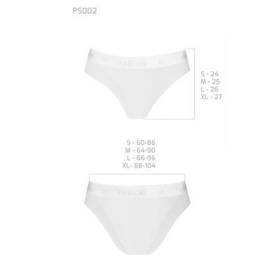 Трусики з прозорою вставкою Passion PS002 PANTIES XL, white SO4198 фото