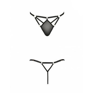 Стрінги зі стреп Passion Exclusive MEGGY THONG L/XL, black PS27710 фото
