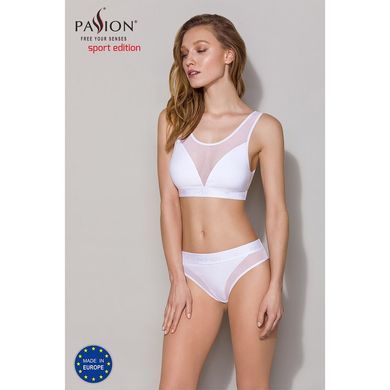 Трусики з прозорою вставкою Passion PS002 PANTIES XL, white SO4198 фото