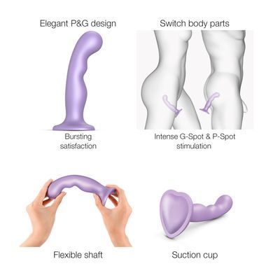 Насадка для страпона Strap-On-Me Dildo Plug P&G Lilas Metallic M SO7821 фото