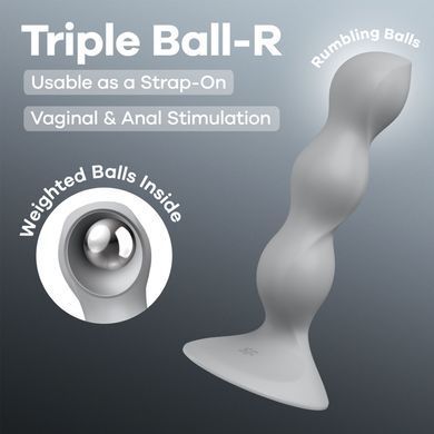 Анальний стимулятор-намистини Satisfyer Triple Ball-R Grey SX3547 фото