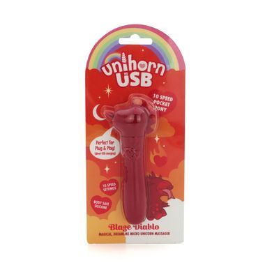 Вібратор-єдиноріжка Unihorn USB Bullet &ndash; Blaze Diablo віброкуля, USB-зарядка, 10 режимів SX2859 фото