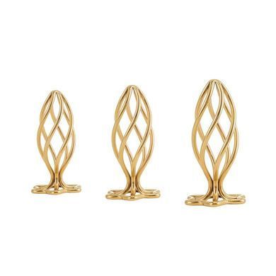 Металева анальна пробка LOCKINK SEVANDA Hollow Spiral Golden, S, золотиста, діаметр 2,6 см SX0882 фото