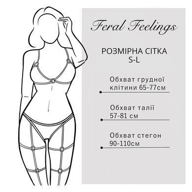 Портупея на тіло Feral Feelings - Harness, натуральна шкіра, колір чорний SO3439 фото