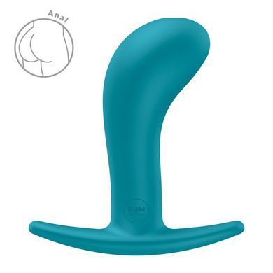 Анальна пробка Fun Factory BOOTIE L Aquamarine, діаметр 3,8 см, тонкий обмежувач SX3667 фото