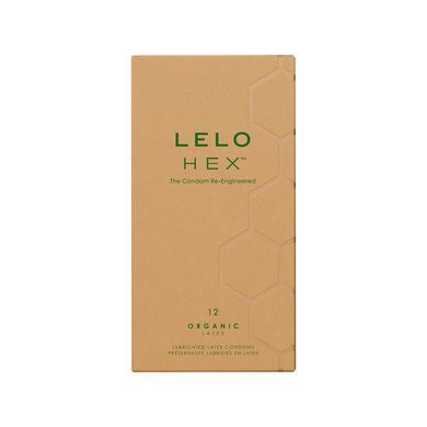 Презервативи LELO HEX Condoms Organic 12 Pack, тонкі та суперміцні SX3043 фото