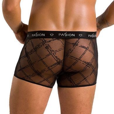 Чоловічі прозорі боксери Passion 032 SHORT JAMES XXL/XXXL Black, сітка SO7569 фото