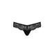 Мереживні трусики-танга з атласним бантиком Passion NAJA THONG XXL/XXXL, black SO5366 фото 5