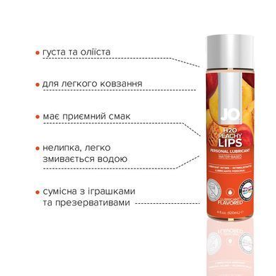 Змазка на водній основі JO H2O &mdash; Peachy Lips (120 мл) без цукру, рослинний гліцерин SO1777 фото