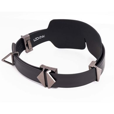 Маска на очі LOCKINK Blindfold Kit, чорна, натуральна шкіра, регульований обсяг SX0833 фото