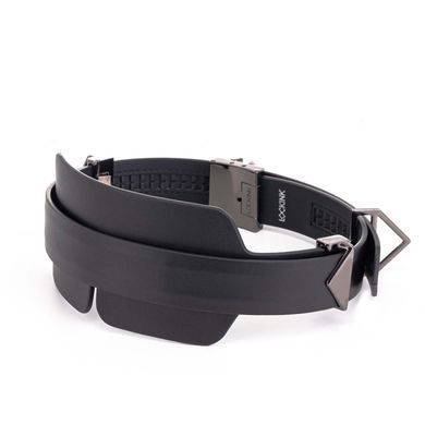 Маска на очі LOCKINK Blindfold Kit, чорна, натуральна шкіра, регульований обсяг SX0833 фото