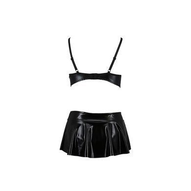 Комплект білизни під латекс Passion DEBY SET XXL/XXXL, black, ліф, мініспідничка, стрінги PS25703 фото