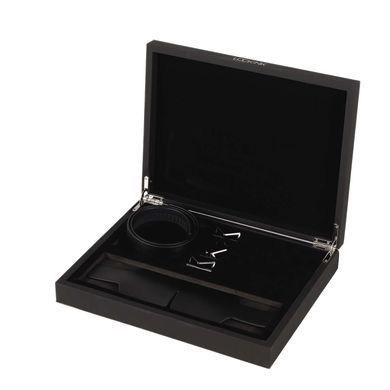 Маска на очі LOCKINK Blindfold Kit, чорна, натуральна шкіра, регульований обсяг SX0833 фото