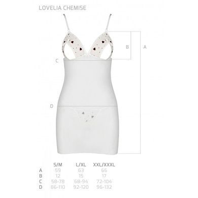 Сорочка з вирізами на грудях, стрінги Passion LOVELIA CHEMISE XXL/XXXL, white SO4764 фото