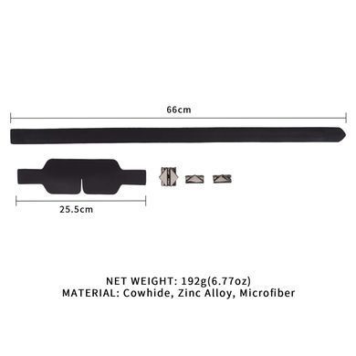 Маска на очі LOCKINK Blindfold Kit, чорна, натуральна шкіра, регульований обсяг SX0833 фото