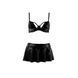 Комплект білизни під латекс Passion DEBY SET XXL/XXXL, black, ліф, мініспідничка, стрінги PS25703 фото 3
