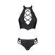 Комплект з екошкіри Passion NANCY BIKINI 6XL/7XL black, бра та трусики з імітацією шнурівки SO7103 фото 3