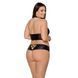 Комплект з екошкіри Passion NANCY BIKINI 6XL/7XL black, бра та трусики з імітацією шнурівки SO7103 фото 2